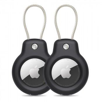 Tech-Protect Rough Vein Hülle für Apple AirTag, Schwarz (2 Stk.)