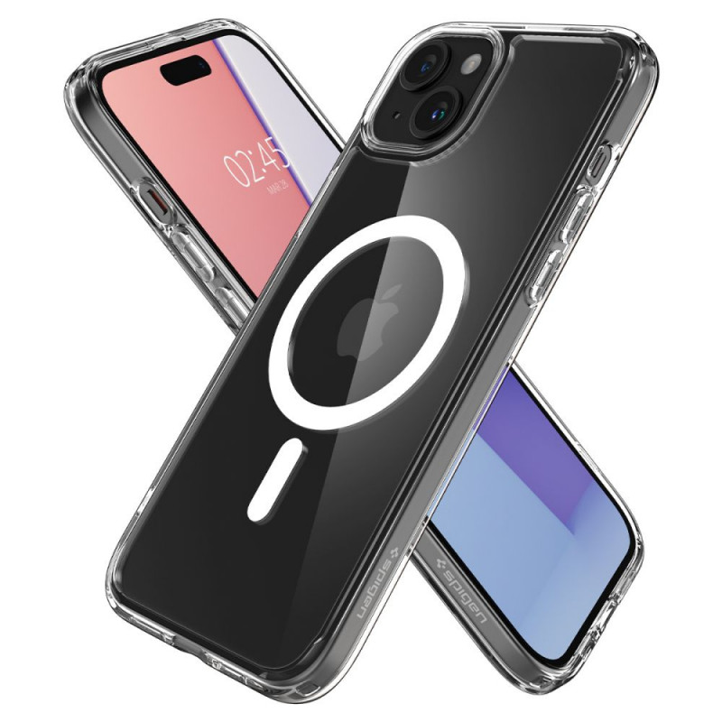 Spigen Ultra Hybrid Mag Hülle mit MagSafe für Apple iPhone 15, Weiß