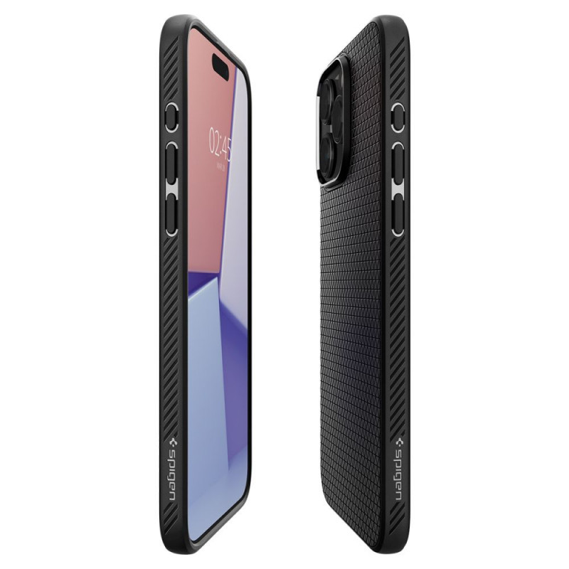 Spigen Liquid Air Hülle für Apple iPhone 15 Pro, Mattschwarz