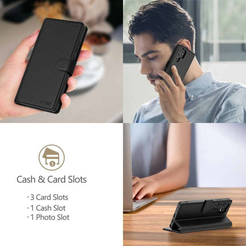 Tech-Protect Wallet Case für Samsung Galaxy A36 5G, Mattschwarz (THP3840)