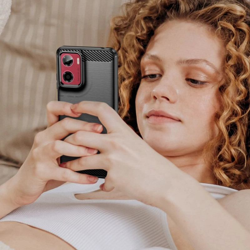 Tech-Protect TPUCarbon Hülle für Motorola Moto G05 / E15, Schwarz