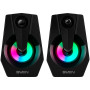 SVEN 370 USB-betriebene Computer-Lautsprecher, Schwarz, 2.0, 6 W, RGB-Licht