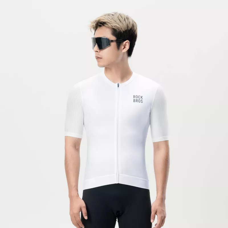 Rockbros 15200025 Kurzarm-Radtrikot, Größe XL, weiß