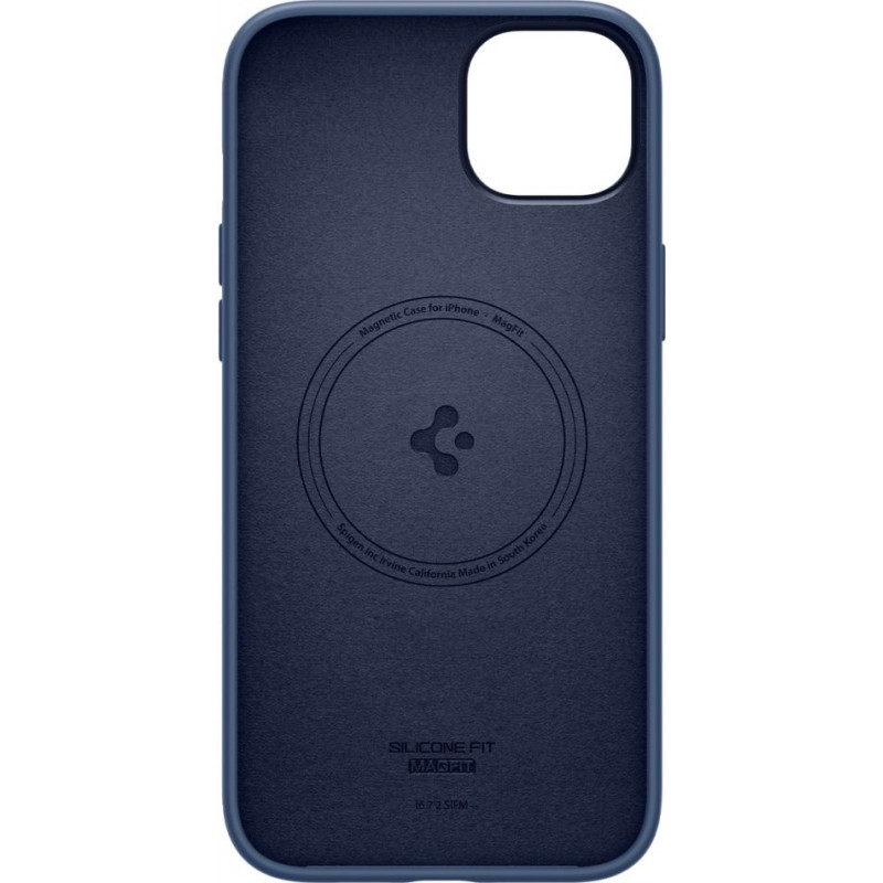 Spigen Silicone Fit Mag (ACS04921) MagSafe-Hülle für Apple iPhone 14 Plus / 15 Plus, Navy Blue