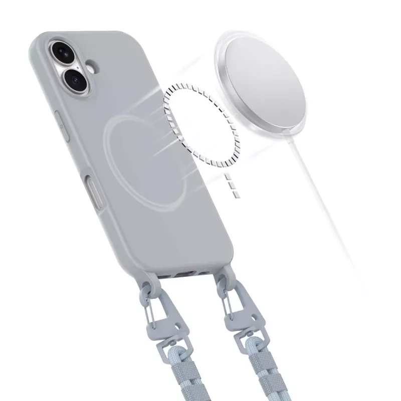 Tech-Protect MagNecklace 26328-0 MagSafe Hülle für Apple iPhone 16, Grau