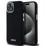 DKNY Apple iPhone 15 Hardcase Liquid Silicone Small Metal Logo MagSafe, schwarz