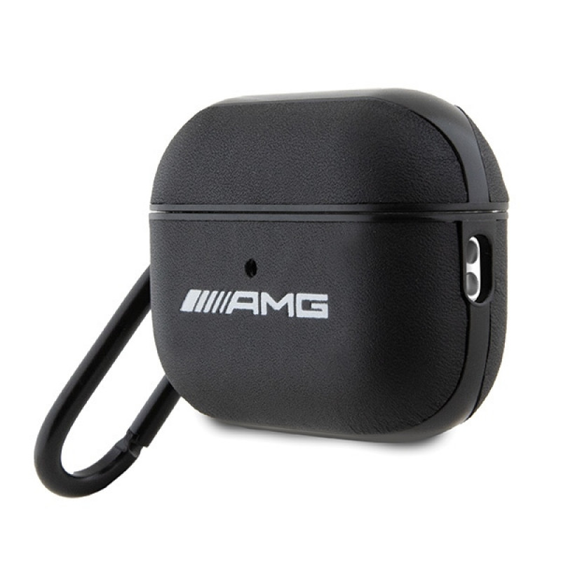 Mercedes-AMG AMAP2SLWK Leather Big Logo Hülle für Apple AirPods Pro 2 (2022/2023), schwarz, weißes Logo