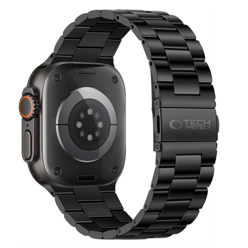 Tech-Protect Stainless THP6099 Apple Watch 8 / 9 / 10 / 11 / 12 / SE / Ultra 44/45/46/49 mm Edelstahlarmband, Schwarz