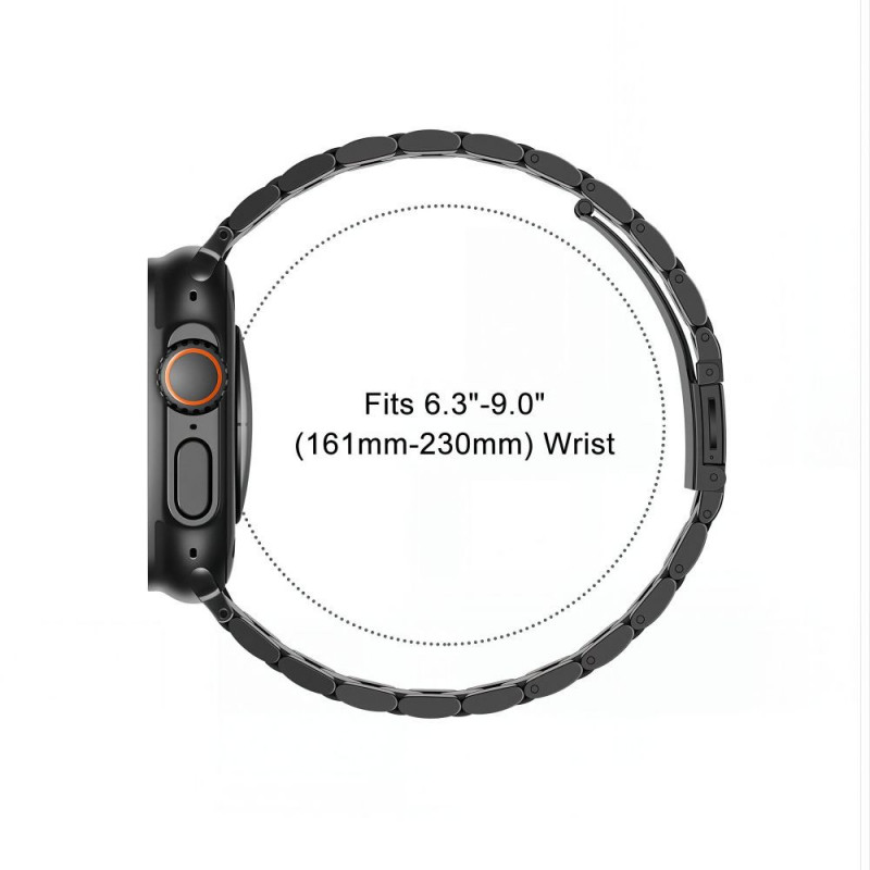 Tech-Protect Stainless THP6099 Apple Watch 8 / 9 / 10 / 11 / 12 / SE / Ultra 44/45/46/49 mm Edelstahlarmband, Schwarz