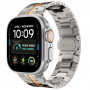 Tech-Protect Stainless THP6100 Apple Watch 8 / 9 / 10 / 11 / 12 / SE / Ultra 44/45/46/49 mm Edelstahlarmband, Titan/Orange