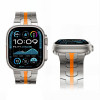 Tech-Protect Stainless THP6100 Apple Watch 8 / 9 / 10 / 11 / 12 / SE / Ultra 44/45/46/49 mm Edelstahlarmband, Titan/Orange