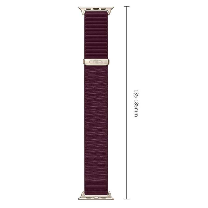 Tech-Protect Nylonloop Apple Watch 8 / 9 / 10 / 11 / 12 / SE / Ultra 44/45/46/49 mm Armband, Deep Burgundy