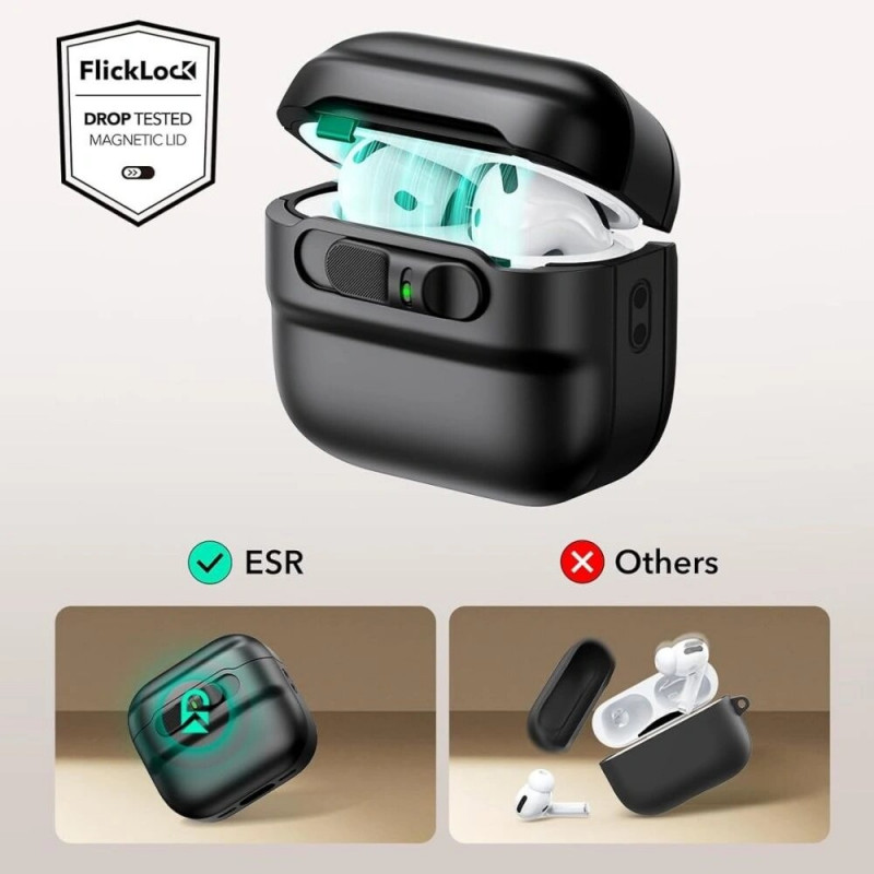 ESR Pulse HaloLock MagSafe Hülle für Apple AirPods 4, Schwarz