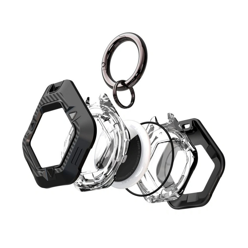 Tech-Protect Defense Hülle für Apple AirTag 1/2, Schwarz