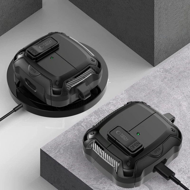 Tech-Protect Carbonox MagSafe Hülle THP4736 für Samsung Galaxy Buds 3 / 3 FE / 3 Pro, Schwarz