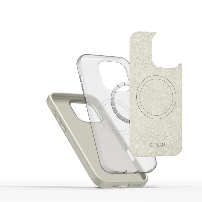 Tech-Protect Silicone Pure MagSafe Hülle für Apple iPhone 16 Pro, Cosmic Latte