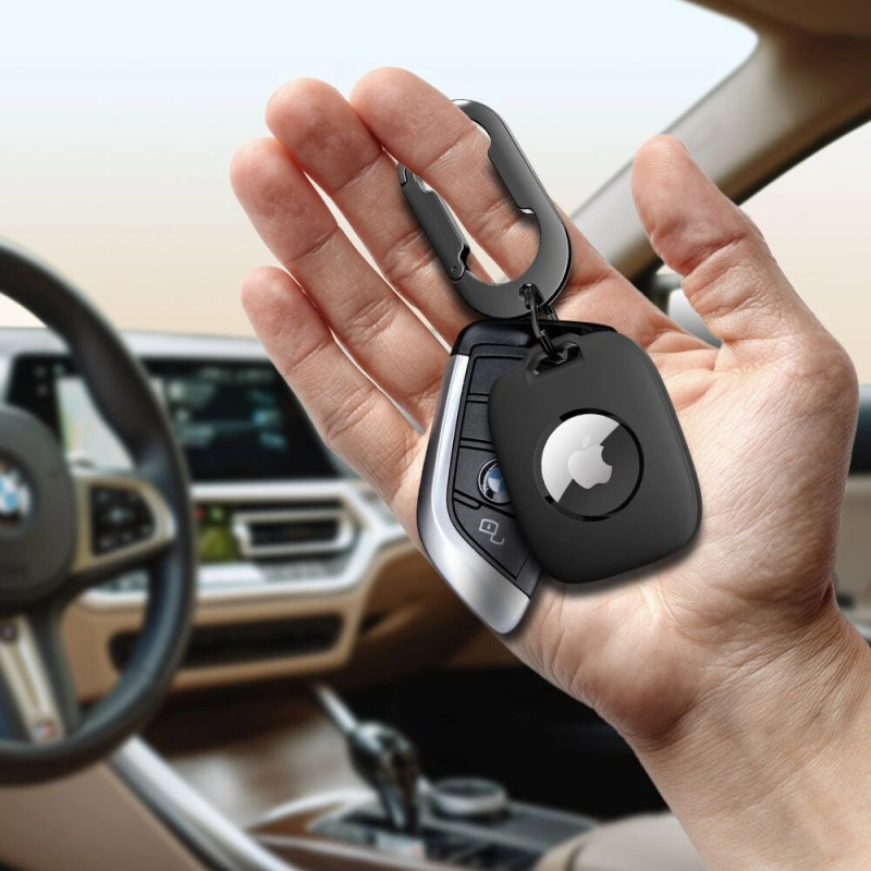 Tech-Protect Velar Hülle für Apple AirTag 1 / 2, Schwarz