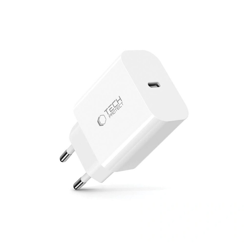 Tech-Protect NC20W 1-Port USB-C Wandladegerät PD20W, Weiß