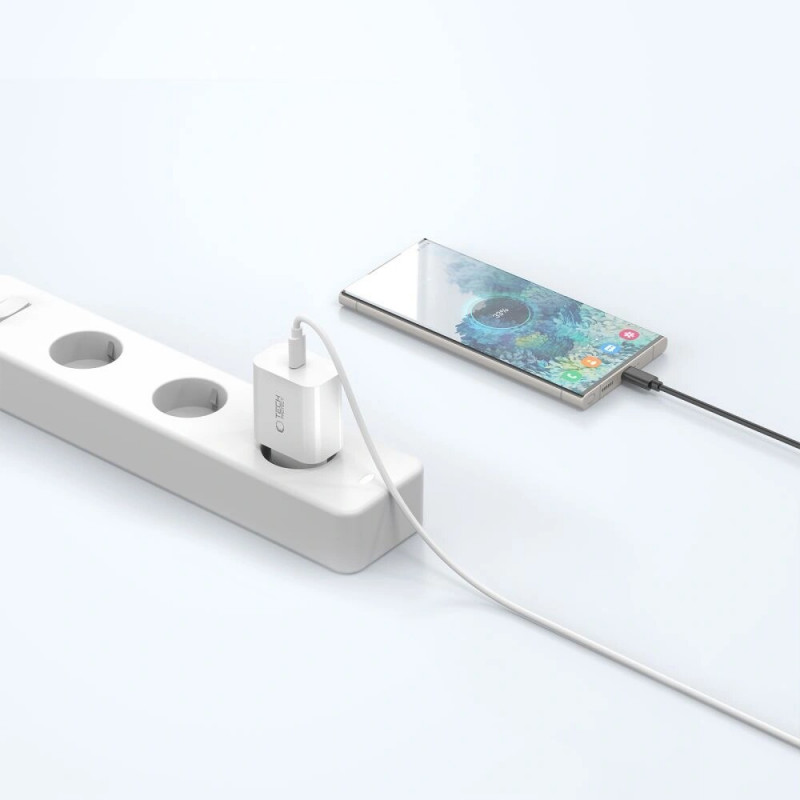 Tech-Protect NC20W 1-Port USB-C Wandladegerät PD20W, Weiß