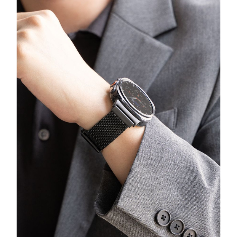 Ringke Metal One Mesh RGK12092 Armband für Samsung Galaxy Watch Ultra 1 / 2 (2024-2026) 47 mm, Schwarz