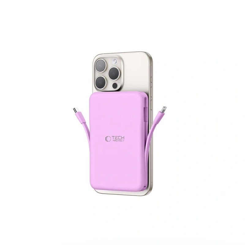 Tech-Protect PB31 LifeMag MagSafe Powerbank, 10000 mAh, 15 W, Lavender