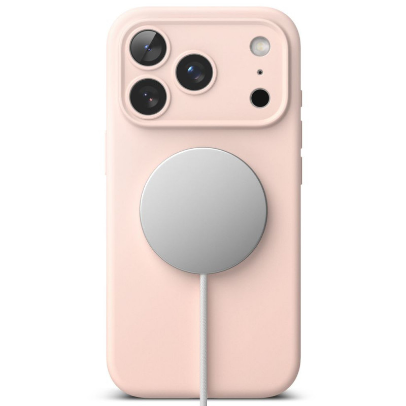 Ringke Silikon Magnetische MagSafe Hülle für Apple iPhone 18 Pro, Pink Sand