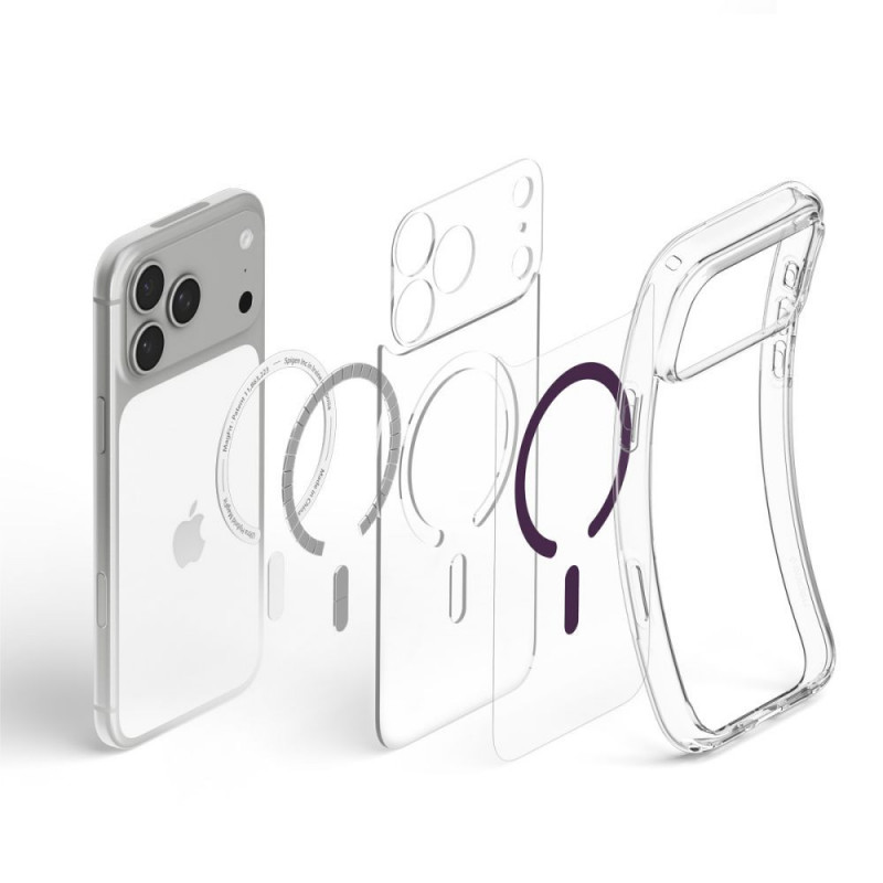 Spigen Ultra Hybrid MagSafe Hülle für Apple iPhone 17 Pro / 18 Pro, Clear/burgundy