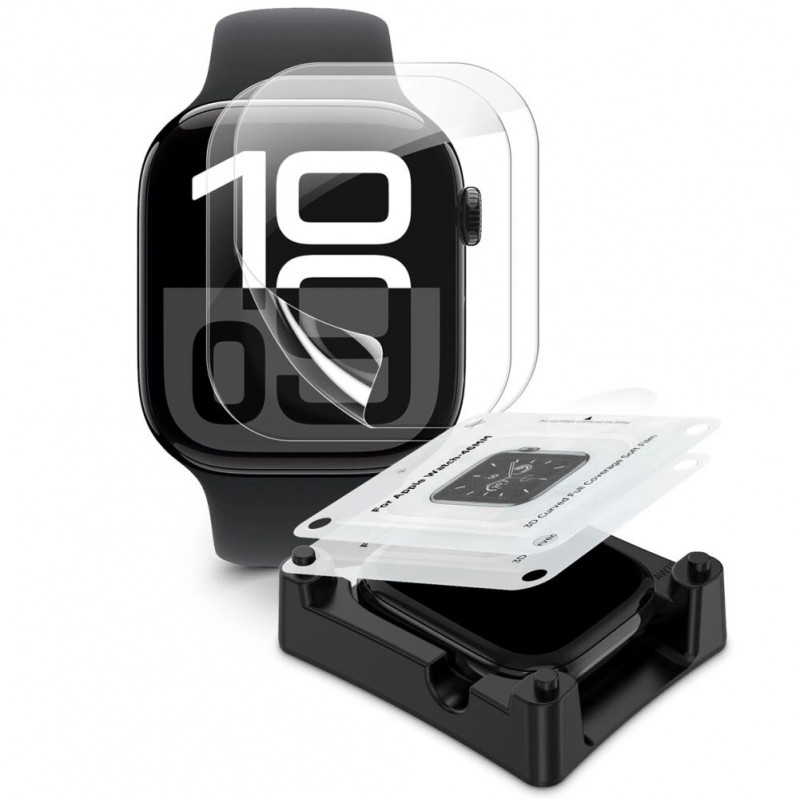 Tech-Protect Supreme Set Hydrogel-Folie für Apple Watch 10 / 11 42 mm, transparent (2 Stk.)