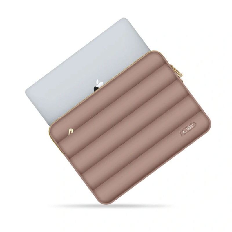 Tech-Protect Puffy Laptop-Tasche 15-16" mit Zubehörtasche, Walnut