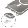 Tech-Protect FlexAir Chain MagSafe Hülle für Apple iPhone 16, transparent, mit grauen und pinken Lanyards