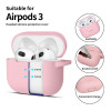 Tech-Protect Silikon-Hook-Hülle für Apple AirPods 3 mit Karabiner, Dusty Pink