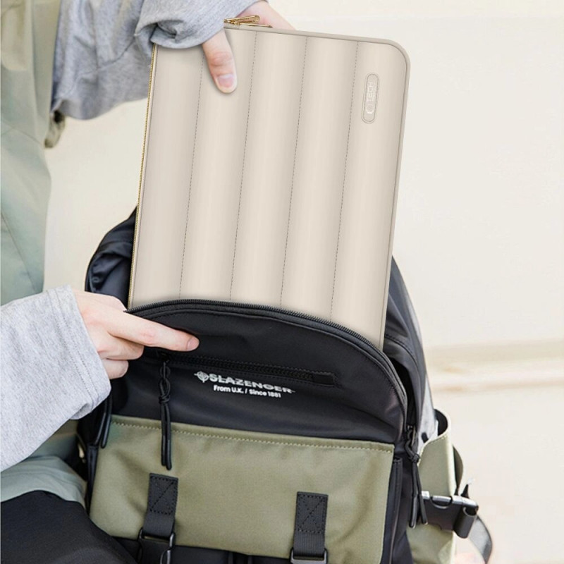 Tech-Protect Puffy Laptoptasche 13-14" mit Zubehörtasche, Sand
