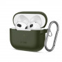 Tech-Protect Silicone Hook Hülle für Apple AirPods 3 mit Karabiner, Olive Green
