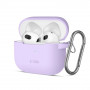 Tech-Protect Silicone Hook Hülle für Apple AirPods 3 mit Karabiner, Lavender