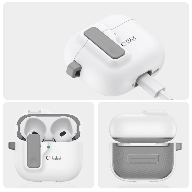 Tech-Protect Slim Hook Hülle für Apple AirPods 4, Weiß