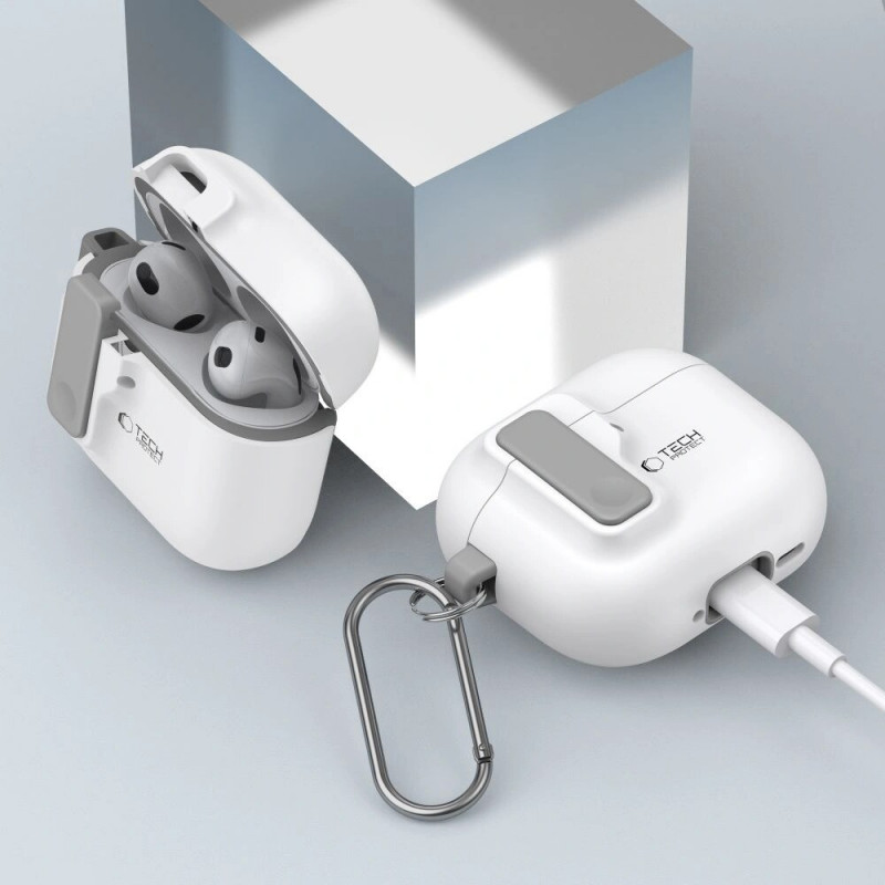 Tech-Protect Slim Hook Hülle für Apple AirPods 4, Weiß