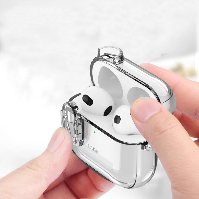 Tech-Protect Slim Hook Hülle für Apple AirPods 4, Clear