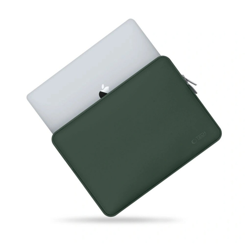 Tech-Protect NeoSlim Laptop-Tasche 13-14" mit Zubehörtasche, Midnight Green