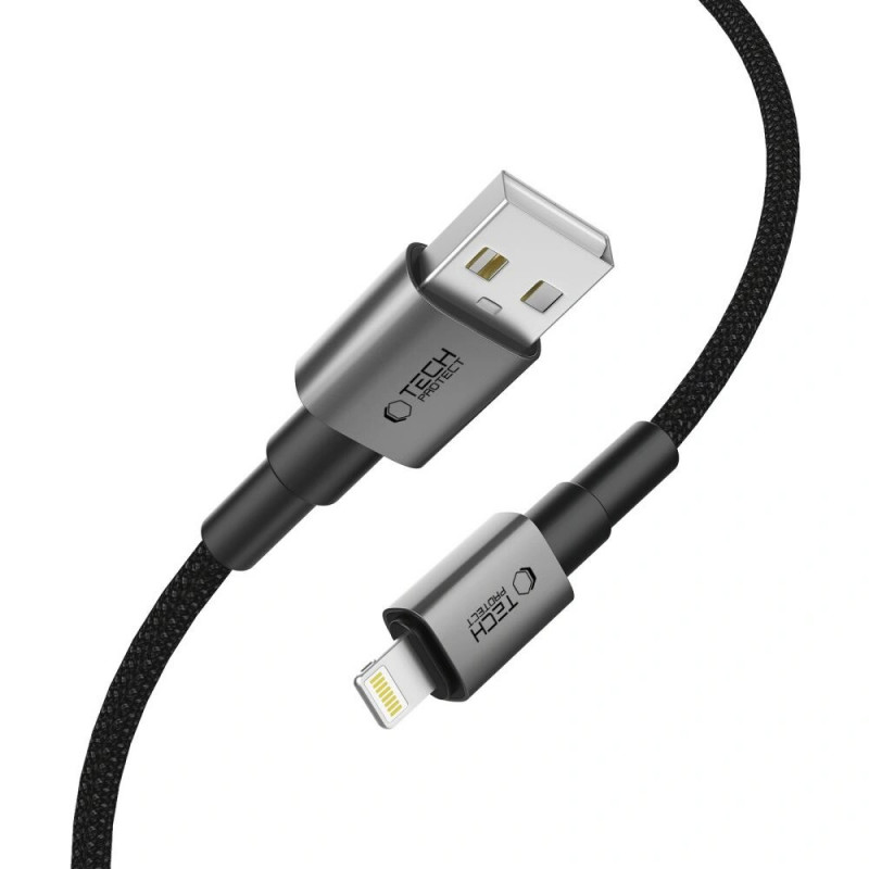 Tech-Protect Ultraboost DNA USB-A / Lightning Kabel 15W/2.4A 100 cm, Iron Grey