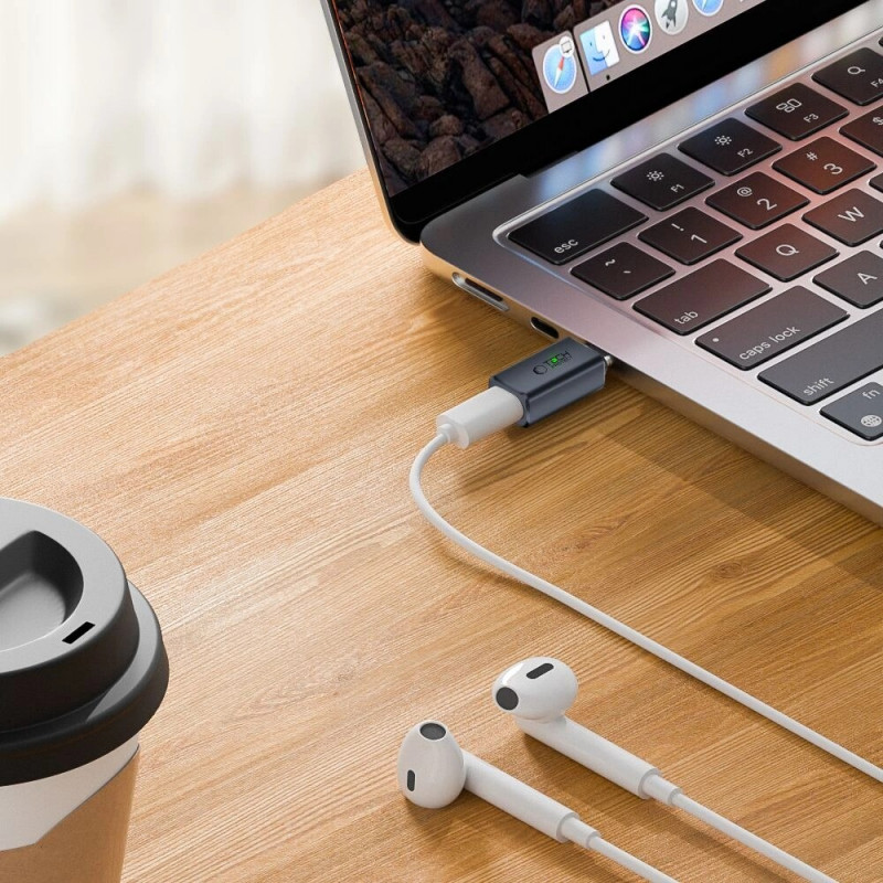 Tech-Protect UltraBoost USB-C auf Lightning Audio-Adapter, grau