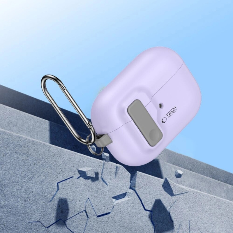 Tech-Protect Slim Hook Hülle mit Karabiner für Apple AirPods Pro 1 / 2, Lavender