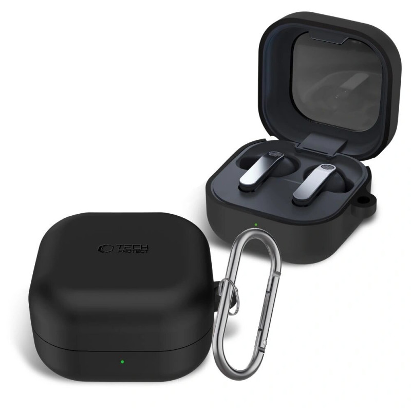 Tech-Protect Silikon-Hook-Hülle für Samsung Galaxy Buds 4 / 4 Pro, Schwarz