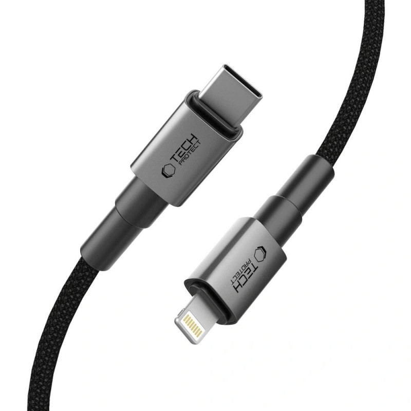Tech-Protect Ultraboost DNA USB-C / Lightning Kabel PD27W/3A 200 cm, Iron Grey
