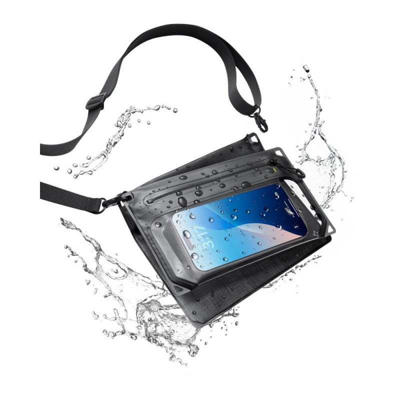 Spigen A640 Universelle wasserdichte Umhängetasche, Schwarz