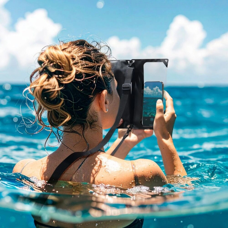 Spigen A640 Universelle wasserdichte Umhängetasche, Schwarz