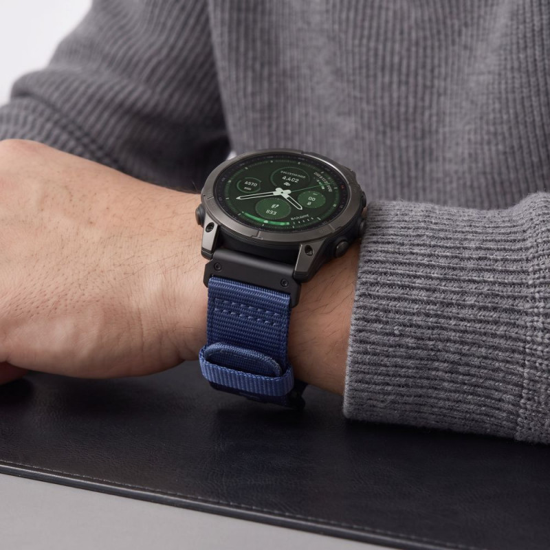 Tech-Protect Nylon Classic Armbanduhr aus Nylon für Garmin Fenix 5X / 5X Plus / 6X / 6X Pro / 7X / 8 / 8 Pro / 9 / 9 Pro 47 mm, Midnight Navy