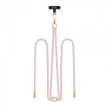 Tech-Protect C2S Rope Crossbody Handyband, Baby Pink/gold