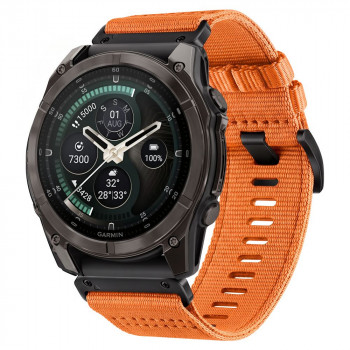 Tech-Protect Nylon Classic Armbanduhrarmband für Garmin Fenix 5X / 5X Plus / 6X / 6X Pro / 7X / 8 / 8 Pro / 9 / 9 Pro 47 mm, Signal Orange