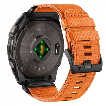 Tech-Protect Nylon Classic Armbanduhrarmband für Garmin Fenix 5X / 5X Plus / 6X / 6X Pro / 7X / 8 / 8 Pro / 9 / 9 Pro 47 mm, Signal Orange
