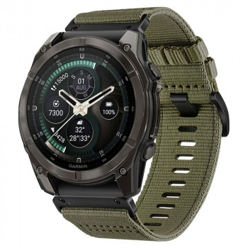 Tech-Protect Nylon Classic Armbanduhrarmband für Garmin Fenix 5X / 5X Plus / 6X / 6X Pro / 7X / 8 / 8 Pro / 9 / 9 Pro 51 mm, Military Green
